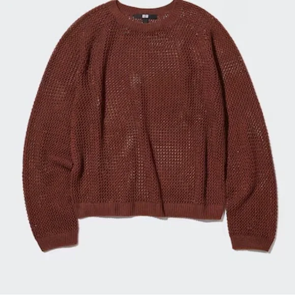 Uniqlo Tops Uniqlo Womens 3d Knit Mesh Long Sleeve Crew Neck